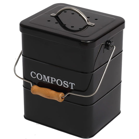 Metal Compost Bin Indoor Kitchen Countertop-0