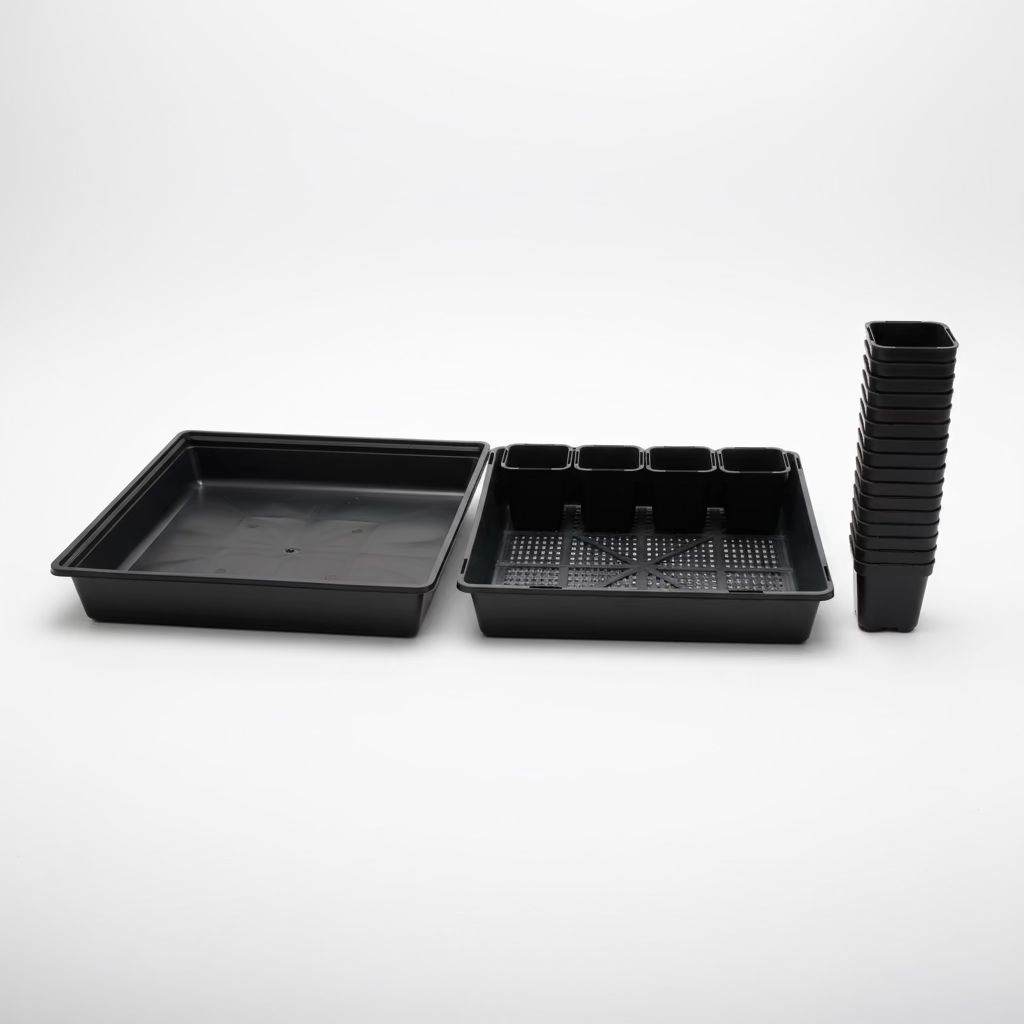 20 Eco Square Seedling Pots & Seedling Trays