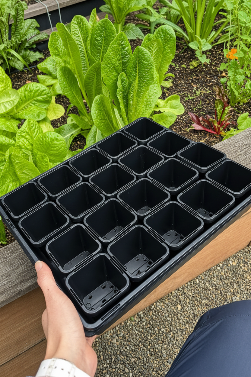 20 Eco Square Seedling Pots & Seedling Trays
